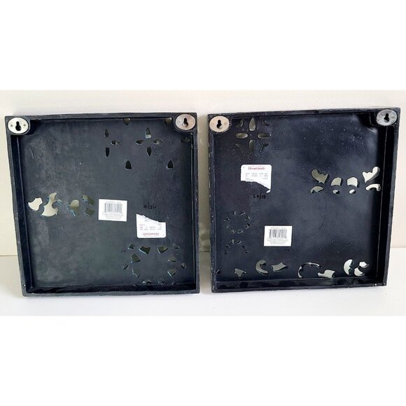 Live Love Love Home Decor Enamel Finish Wall Art Set Teal Brown 9.5"x9.5" - Picture 8 of 13